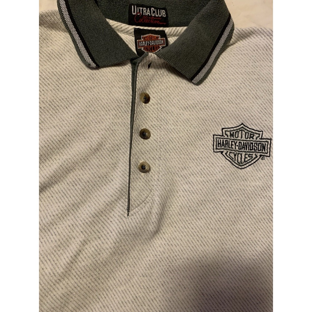 Mens XL Harley Davidson Vintage Ultra Club Collection Polo Short Sleeve